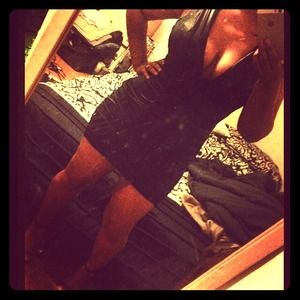 Faux leather cocktail dress