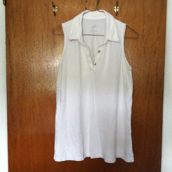 White Sleeveless Pique Polo