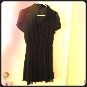 Forever 21 Black Skater Button Dress!