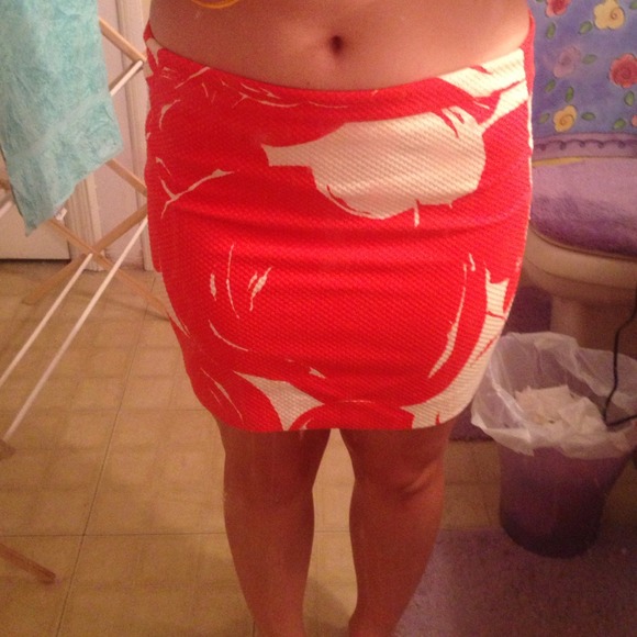 Orange and cream skirt from J. Crew