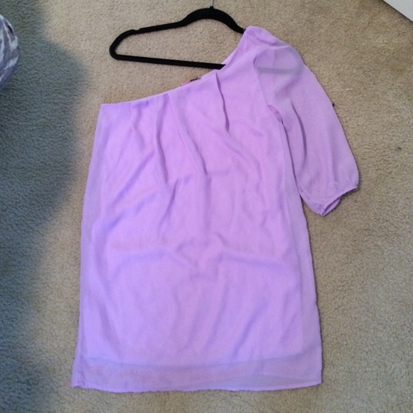 Purple one sleeve dress