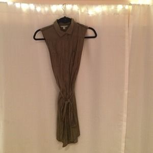 AE Army Green Colored Shirt Dress Only Worn Once!