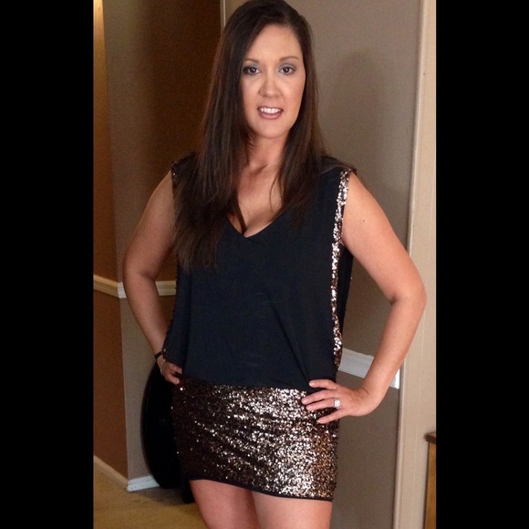 JUST REDUCED!!Black Sequined Dress