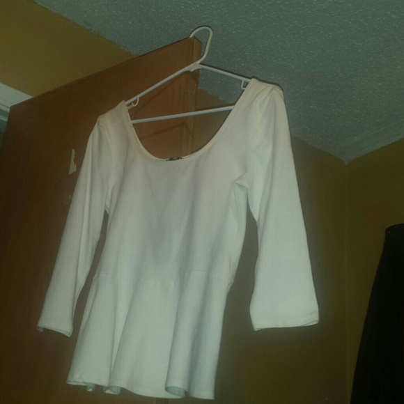 Cream peplum shirt