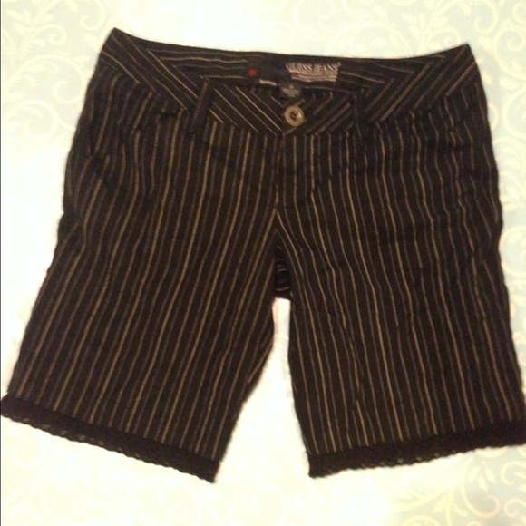 Pinstriped with lace on the bottom shorts