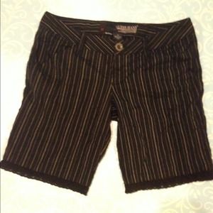 Pinstriped with lace on the bottom shorts
