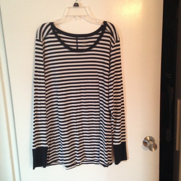 Black and white horizontal striped shirt