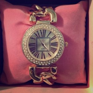 Adjustable Rose Gold Rhinestone Watch MK Inspired