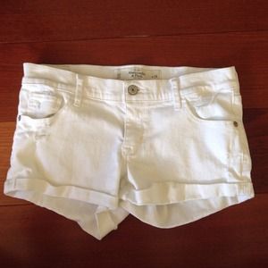A&F White denim shorts