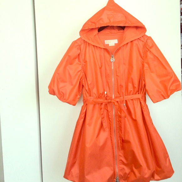 Michael Kors Tangerine Rain Coat