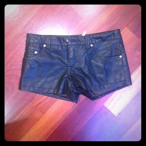 Leather shorts by free people
