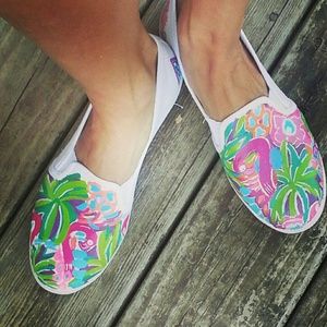 Hand painted lilly pulitzer shoes