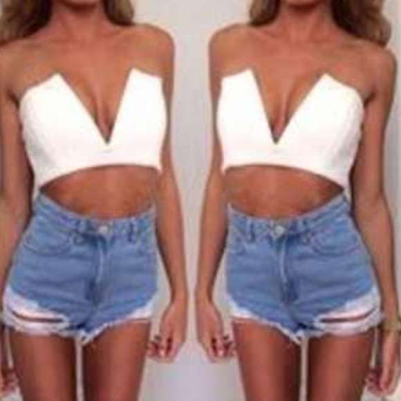 V neck crop top