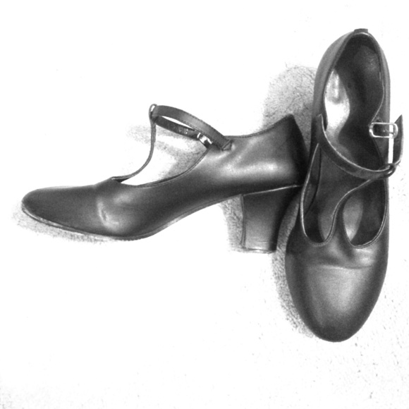 Black T-strap Character Shoes