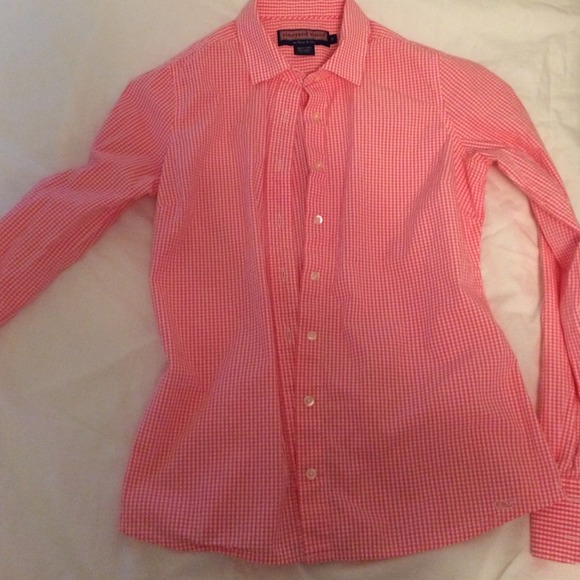 Vineyard vines pink gingham button down