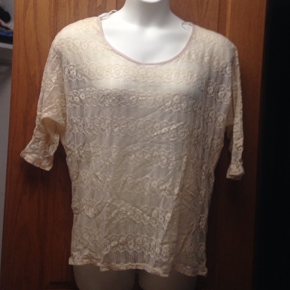 Cream colored lace top