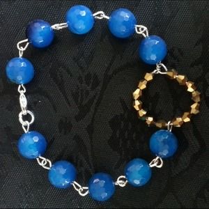 Blue and gold bracelet