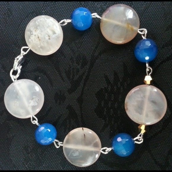 Clear, blue and gold bracelet