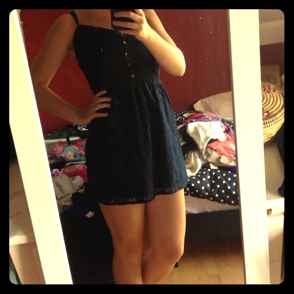 Navy lace spaghetti strap dress NWOT