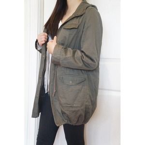 Army green trench coat