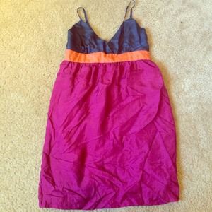 Colorblock silk dress