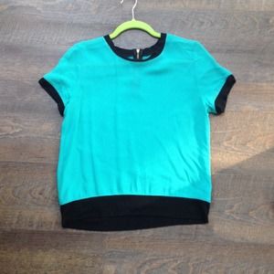 eight sixty teal blouse