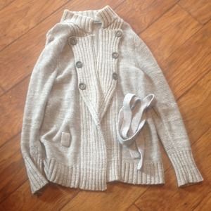 Gray military style sweater