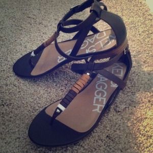 KELSI DAGGER ankle strap sandals Sz 9 @