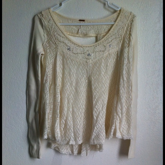 ✂️SALE✂️ FREE PEOPLE Embellished Swing Pullover - Picture 2 of 3