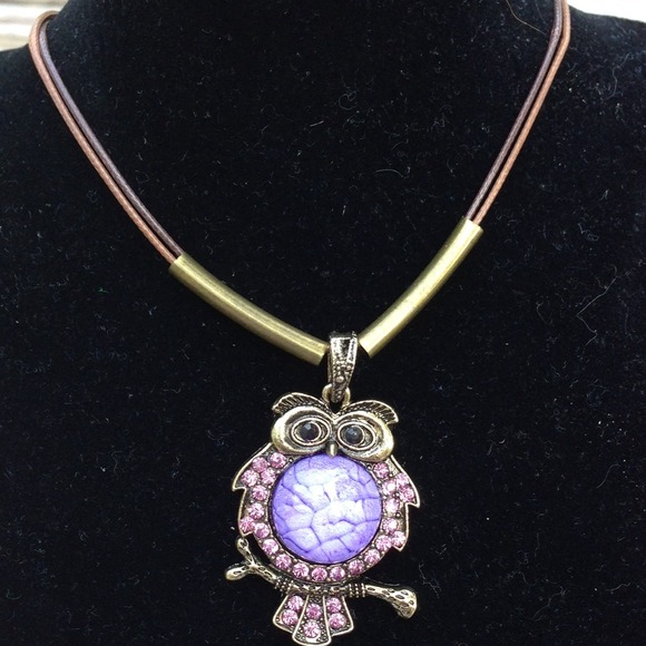 ⬇Purple Owl Necklace❌SOLD❌ - Picture 2 of 3