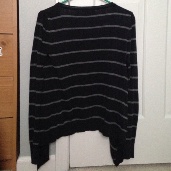 Black and Grey Stripes Cardigan - Picture 2 of 2