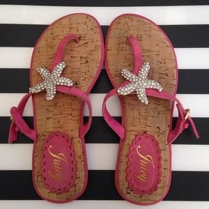 NWOT Juicy Couture Jewel Starfish Flip Flops