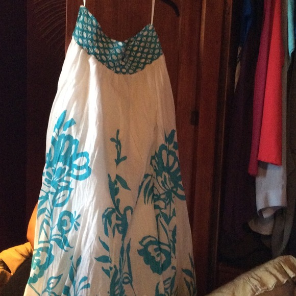 Cato Dresses & Skirts - A turquoise and white skirt size 14/16W
