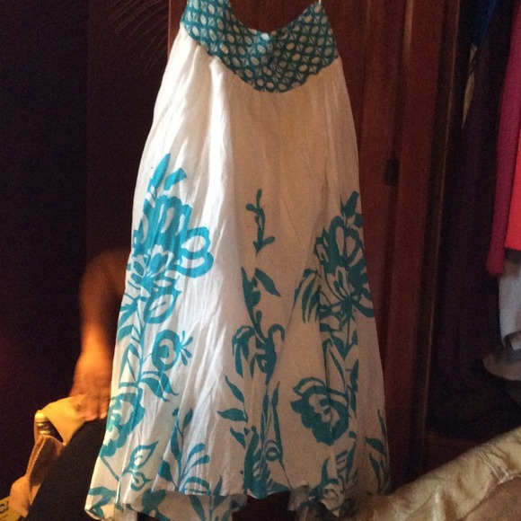 A turquoise and white skirt size 14/16W - Picture 2 of 3