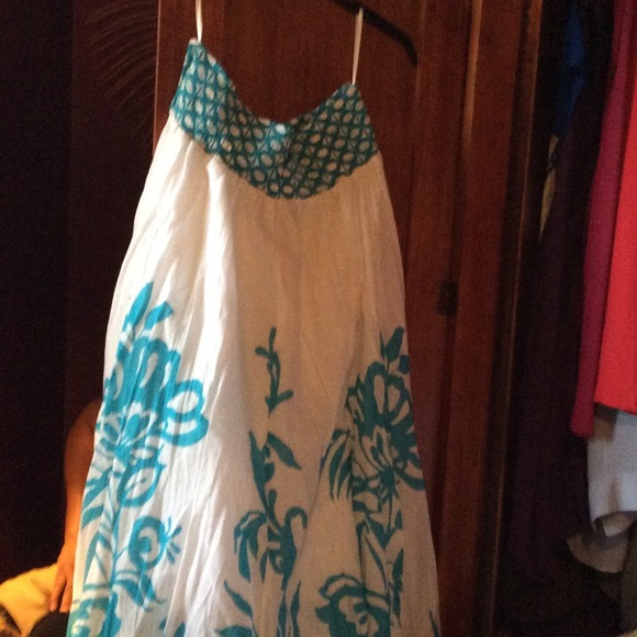 A turquoise and white skirt size 14/16W - Picture 3 of 3