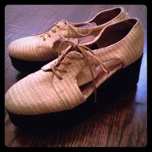 Basket woven platform Jeffrey Campbell's