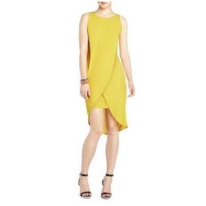 BCBG Yellow Audra Wrap Dress