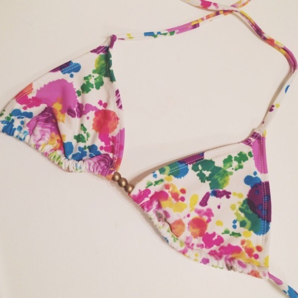 Splattered paint bikini top