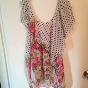 Cute floral and polka dot shirt!