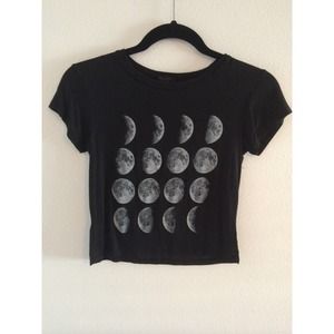 Brandy Melville Phases Of The Moon Crop Tee