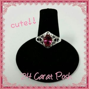 Gorgeous. 925 Sterling silver Pink CZ Ring