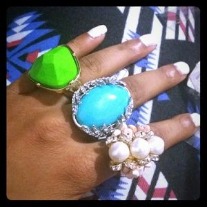Colorful statement rings