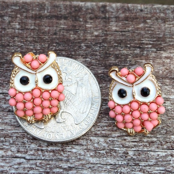 Pink Owl Studs❌SOLD❌ - Picture 3 of 3