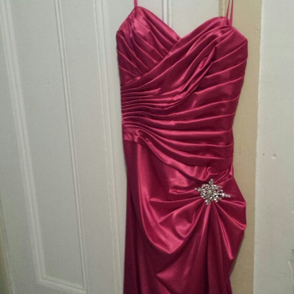 Hot pink evening gown