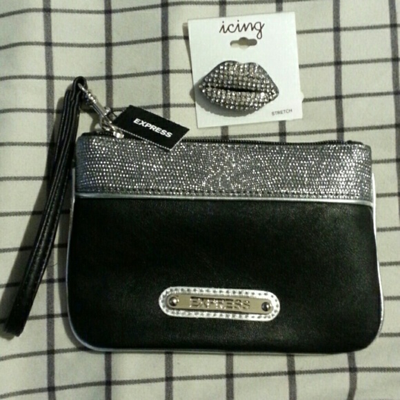Bling bundle! NWT Express wristlet and lip ring