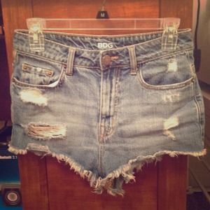 BDG high rise denim shorts