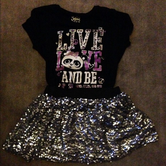 Youth glitter skirt with top.