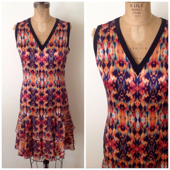 SOLD NWT ICB Prabal Gurung multicolor silk dress