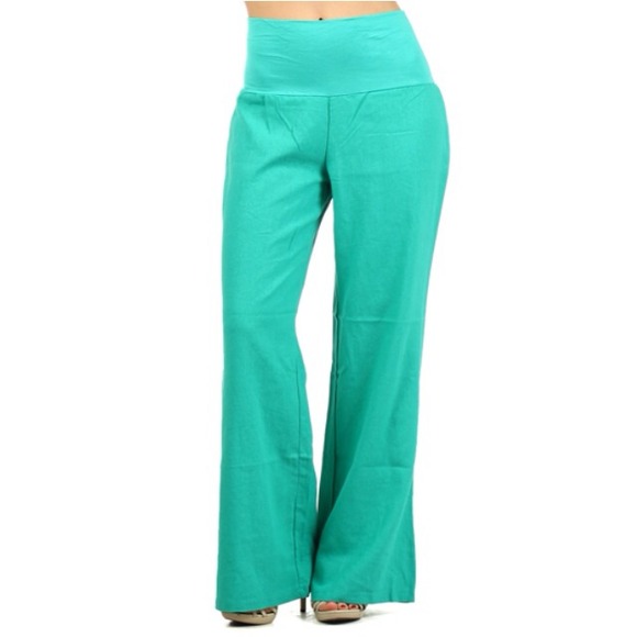 Jade linen foldover pants!