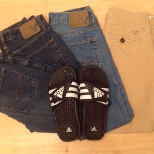 Bundle: 3 jeans 1 khaki America eagle and Adidas